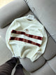 Burberry Beyaz Logo İşlemeli Triko Sweatshirt