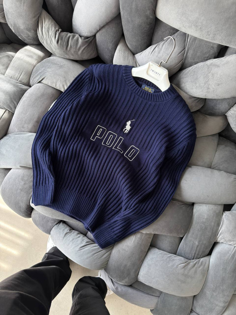 Polo Ralph Lauren Lacivert Logo İşlemeli Triko Sweatshirt