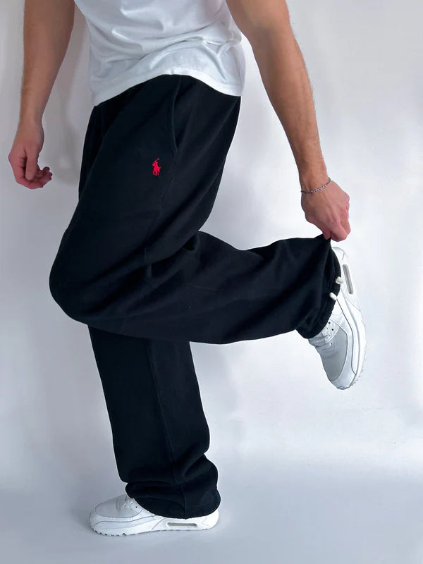 Polo Ralph Lauren Siyah Renk Kırmızı Nakış Detaylı Baggy Jogger